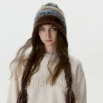 Wholesale Women Fashion Autumn And Winter Color Block Knitted Fleece Warm Tassel Hat - Image 2