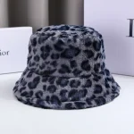 Wholesale Women Winter Leopard Print Plush Bucket Hat - Image 2