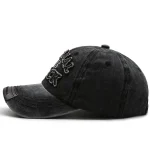 Wholesale Men'S Fashion Retro Washed Cloth Old Letter Embroidered Baseball Cap - Image 3