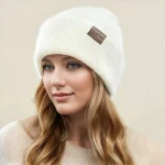 Wholesale Women Fashion Casual Solid Color Winter Knitted Wool Hat - Image 3