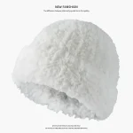 Wholesale Women Fashion Casual Winter Solid Color Cold-Proof Big-Head-Circumference Plush Wool Hat - Image 5