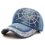 Wholesale Women'S Fashion Diamond Spider Web Handmade Diamond Cap - Image 2