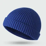 Wholesale Fashion Simple Autumn And Winter Solid Color Knitted Wool Cap - Image 2
