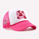 Wholesale Women Fashion Casual Red Lip Letter Embroidered Baseball Cap - Image 5