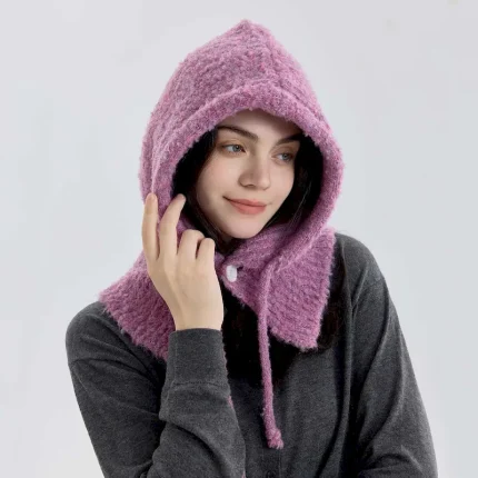 Wholesale Women Fashion Casual Autumn And Winter Solid Color Warm Knitted Hat