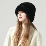Wholesale Women Fashion Casual Winter Solid Color Cold-Proof Big-Head-Circumference Plush Wool Hat - Image 2