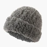 Wholesale Women Fashion Casual Winter Solid Color Cold-Proof Big-Head-Circumference Plush Wool Hat - Image 3