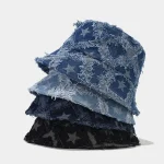 Wholesale Fashion Star Rough Denim Fisherman Hat