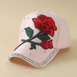 Wholesale Outdoor Fashion Rose Embroidery Sunscreen Cap - Image 3