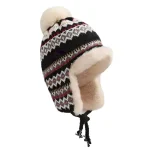 Wholesale Women Fashion Casual Winter Warm Knitted Jacquard Thickened Cold-Proof Ear-Protection Cap - Image 5