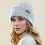 Wholesale Women Fashion Casual Solid Color Winter Knitted Wool Hat - Image 7