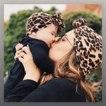 Wholesale Fashion Leopard Bow Doughnuts Flower Shaped Cotton Hat