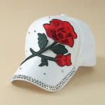 Wholesale Outdoor Fashion Rose Embroidery Sunscreen Cap - Image 2