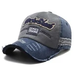 Wholesale Men Fashion Casual Washed Letter Embroidered Denim Baseball Cap - Image 7