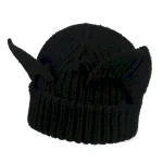 Wholesale Women Fashion Creativity Devil Ear Thickened Acrylic Knitted Hat - Image 8