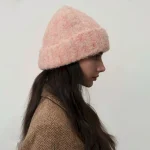 Wholesale Women Fashion Retro Contrast Color Warm Thickened Knitted Hat - Image 5
