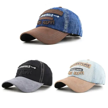 Wholesale Unisex Casual Letter Cloth Sticker Design Denim Baseball Cap