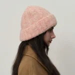 Wholesale Women Fashion Retro Contrast Color Warm Thickened Knitted Hat - Image 6