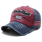 Wholesale Men Fashion Casual Washed Letter Embroidered Denim Baseball Cap - Image 2
