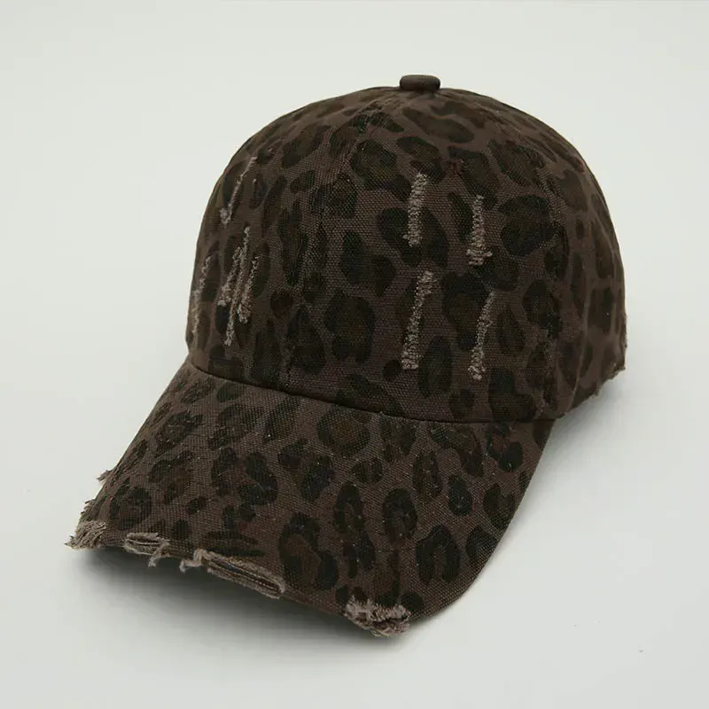 zvdzjhktcmy.webp Wholesale Women Fashion Leopard Broken Hole Baseball Cap - Image 1